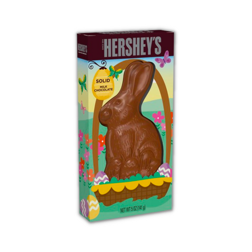 HERSHEY'S, Solid Milk Chocolate Bunny, Easter Candy, 5 oz, Gift Box