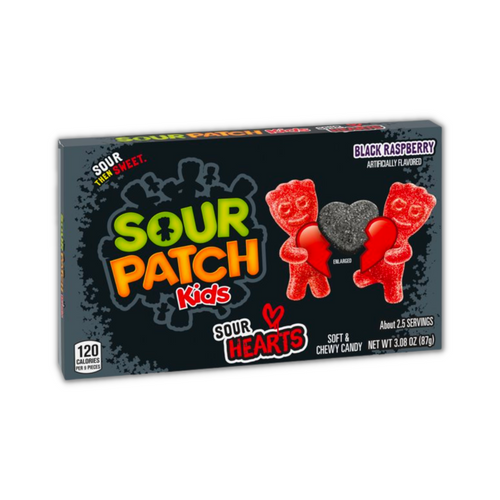 SOUR PATCH KIDS Black Raspberry Sour Hearts Soft & Chewy Valentines Day Candy